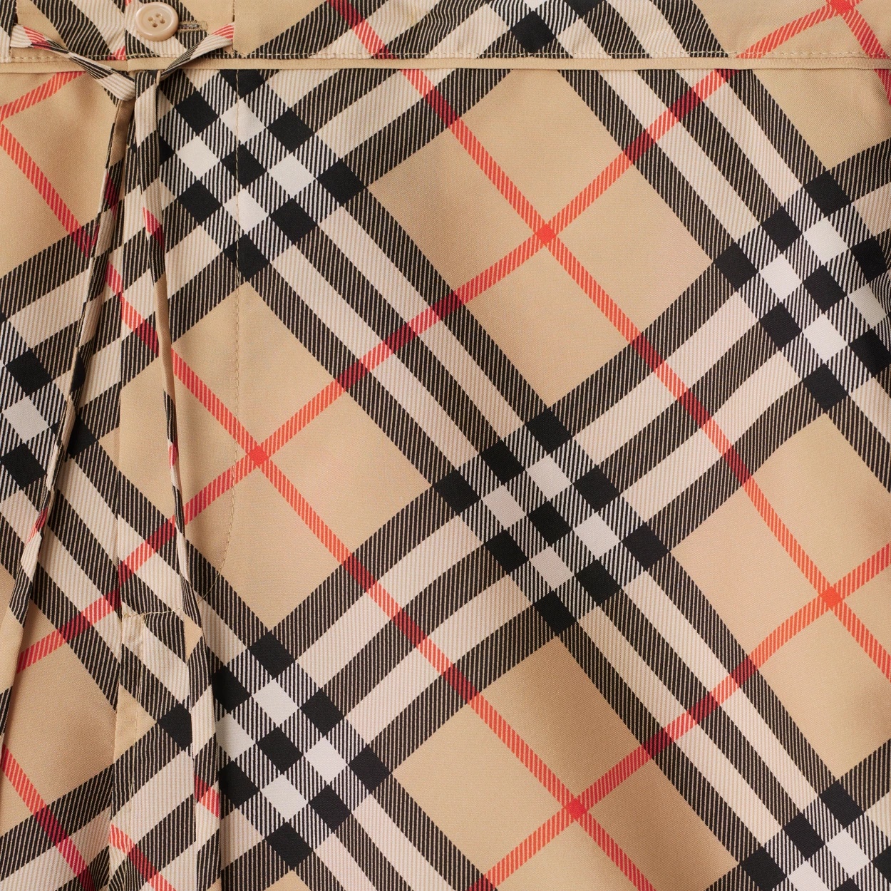 Burberry Check Silk Pyjama Shorts In Nude
