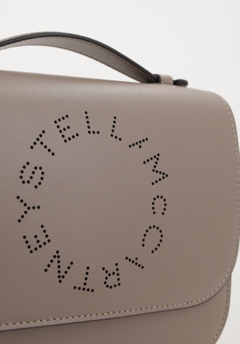 Stella Mccartney Perforated-logo Shoulder Bag In Gray