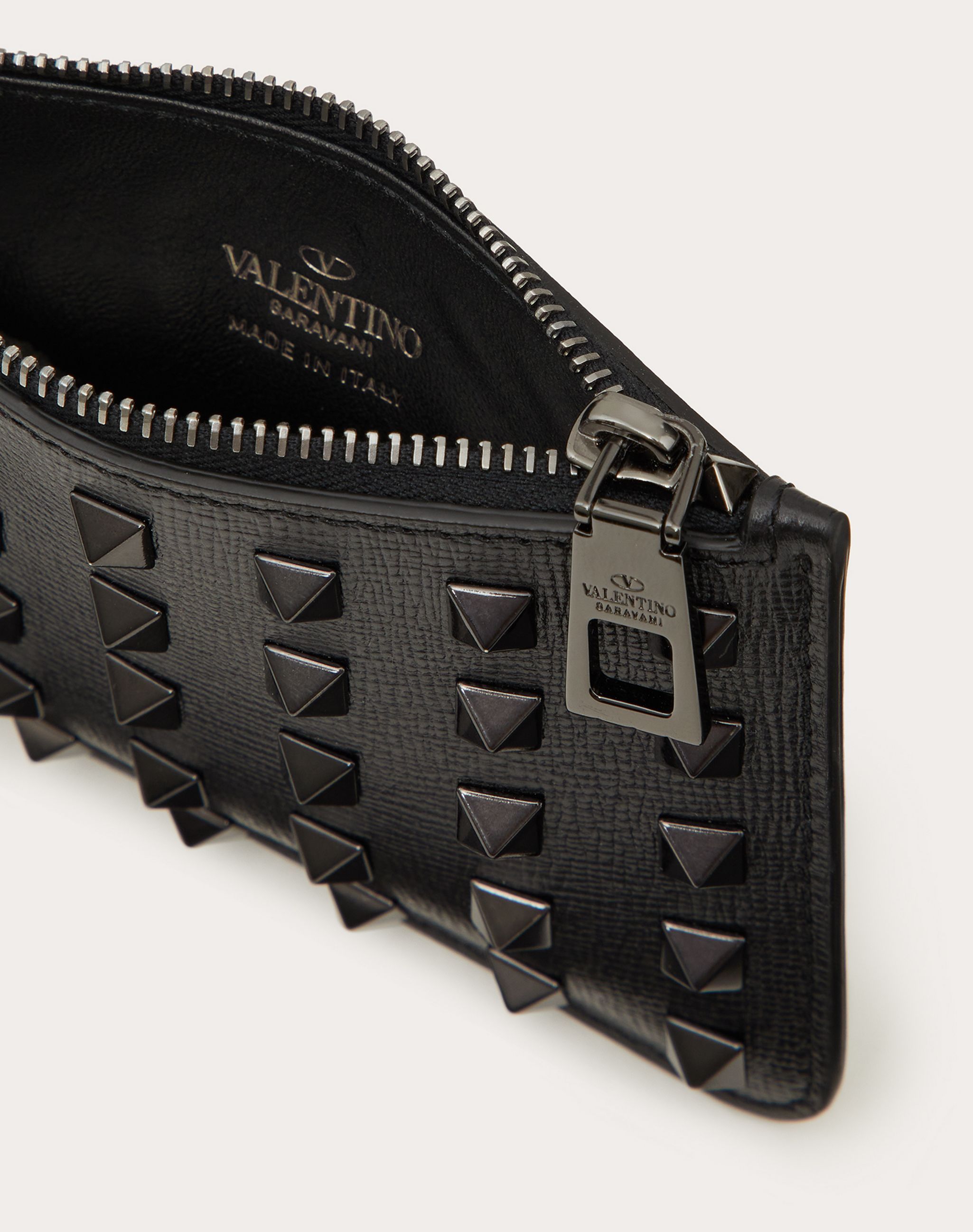 Valentino Rockstud-embellished Cardholder In Black