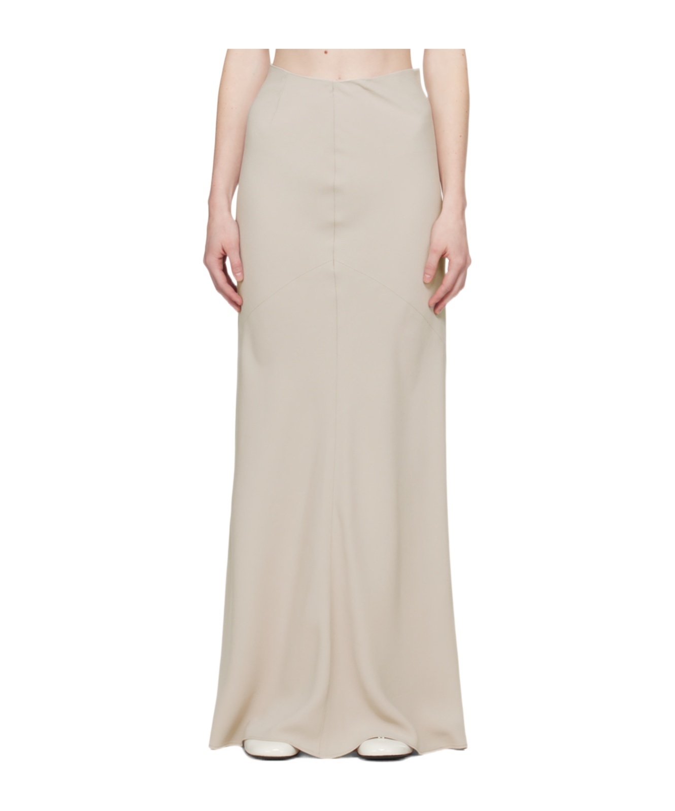 Ami Alexandre Mattiussi Crepe Maxi Skirt In White