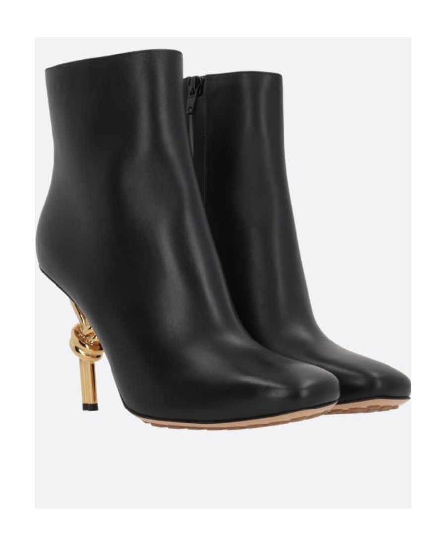 Shop Bottega Veneta Knot Ankle Boot In Black