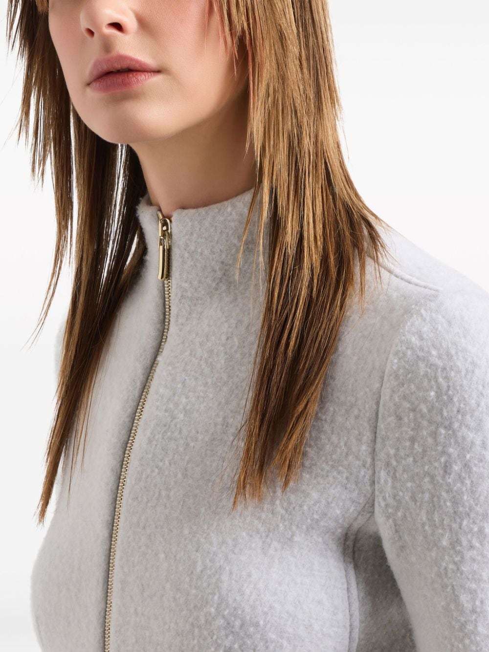 Giorgio Armani Fitted Zip-up Jacket In White