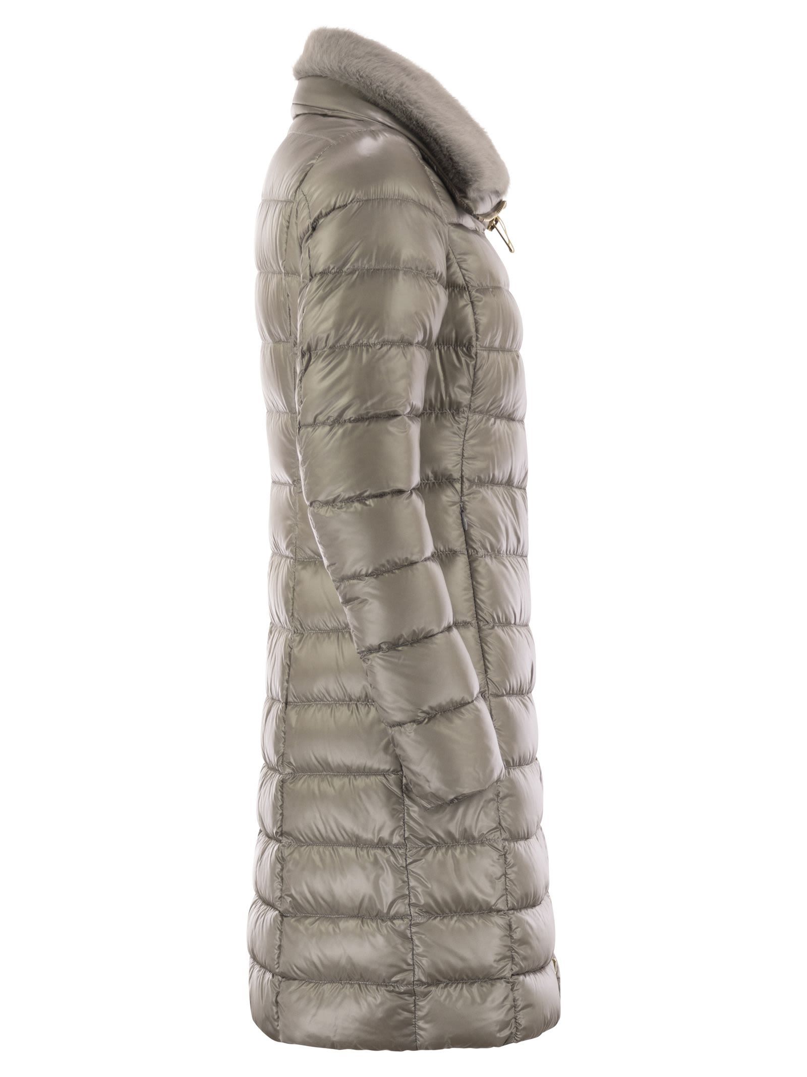 Herno Zip-up Padded Coat In Gray