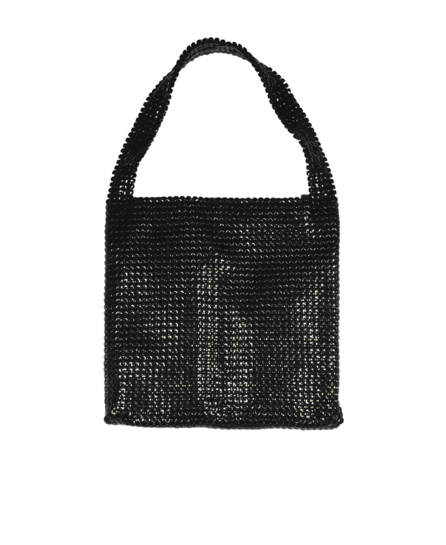 Rabanne Pixel Mesh Shoulder Bag In Black