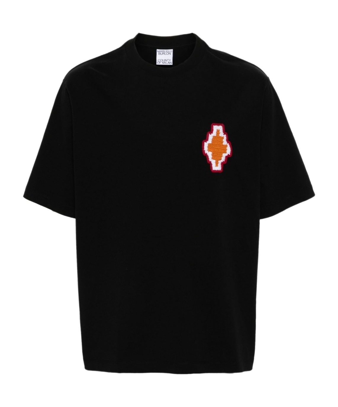 MARCELO BURLON COUNTY OF MILAN MACRAME CROSS COTTON T-SHIRT