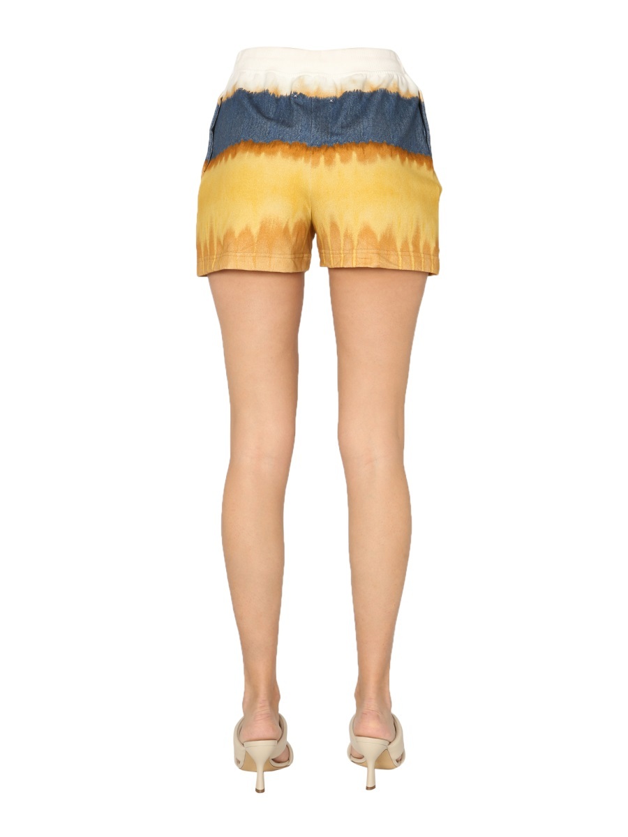 Alberta Ferretti Tie-dye Track Shorts In Nude
