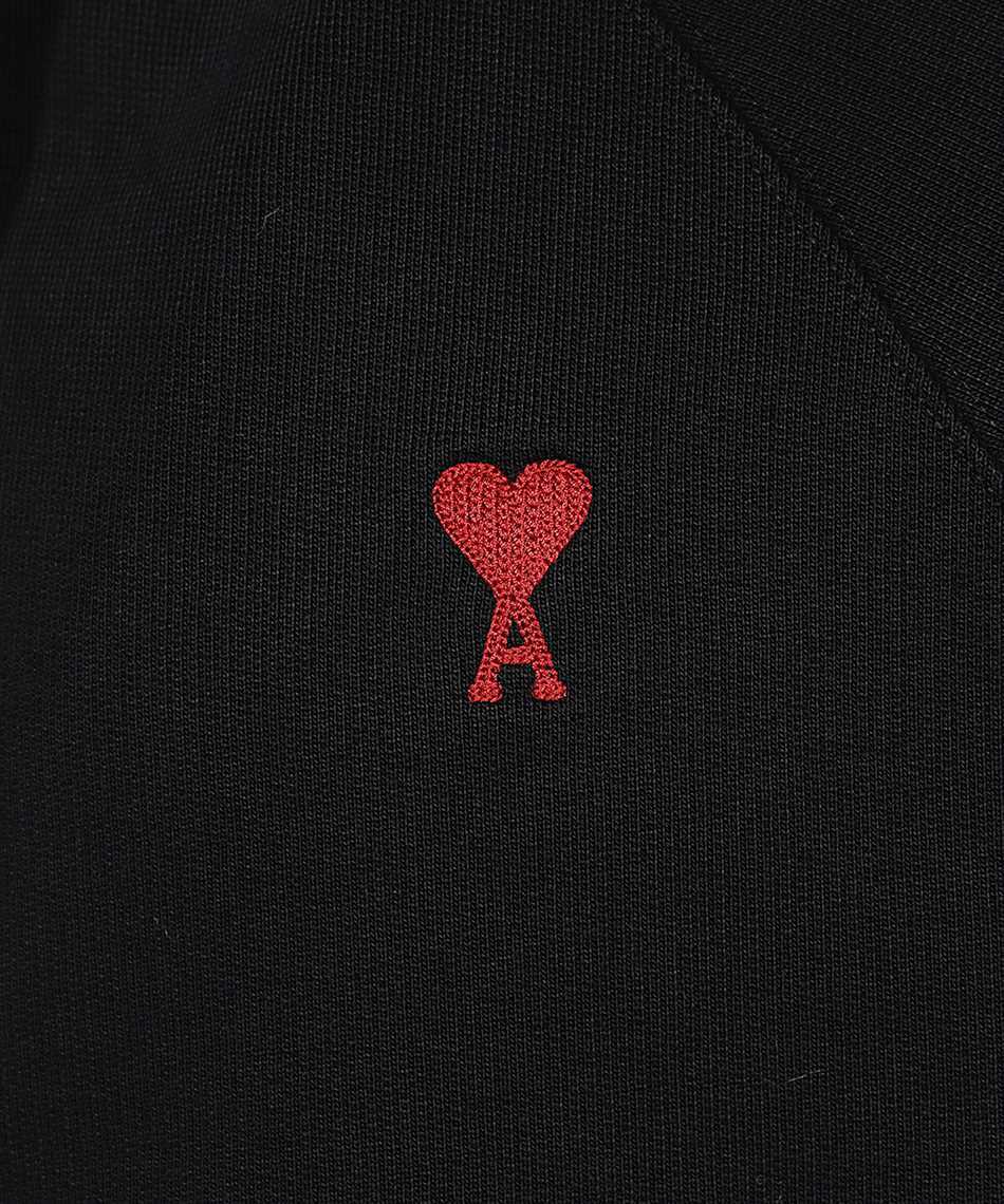 Ami Alexandre Mattiussi Zip-up Hoodie With Kangaroo Pocket And Drawstring Hood In Black