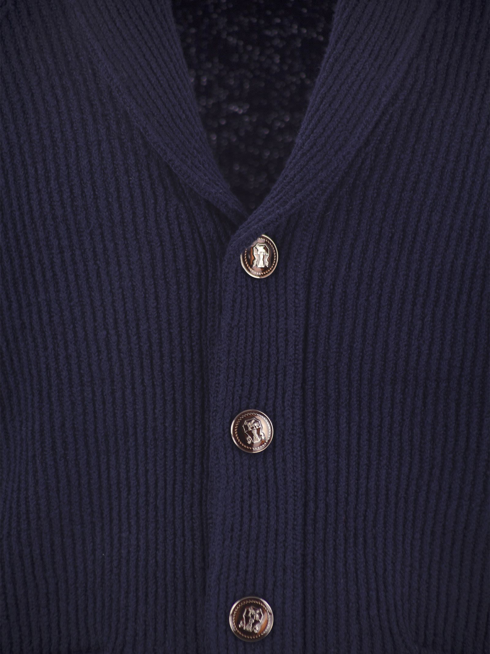 Brunello Cucinelli Button Knitted Cardigan In Black