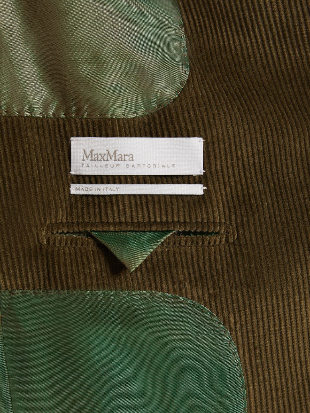 Max Mara Corduroy Single-breasted Cashmere Blazer In Green