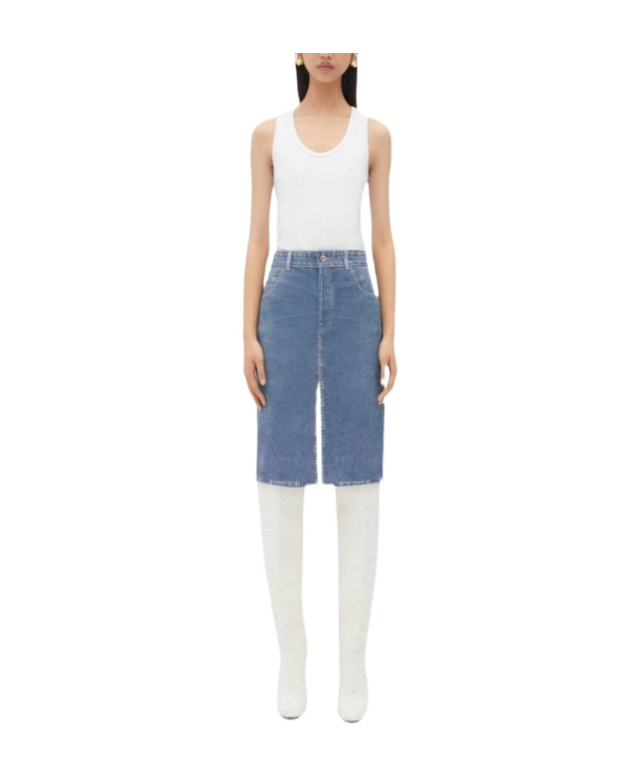 Bottega Veneta Emblem Skirt In Blue