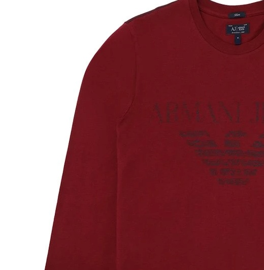 Armani Jeans T-shirt With Round Neck And Long Sleeves In Red