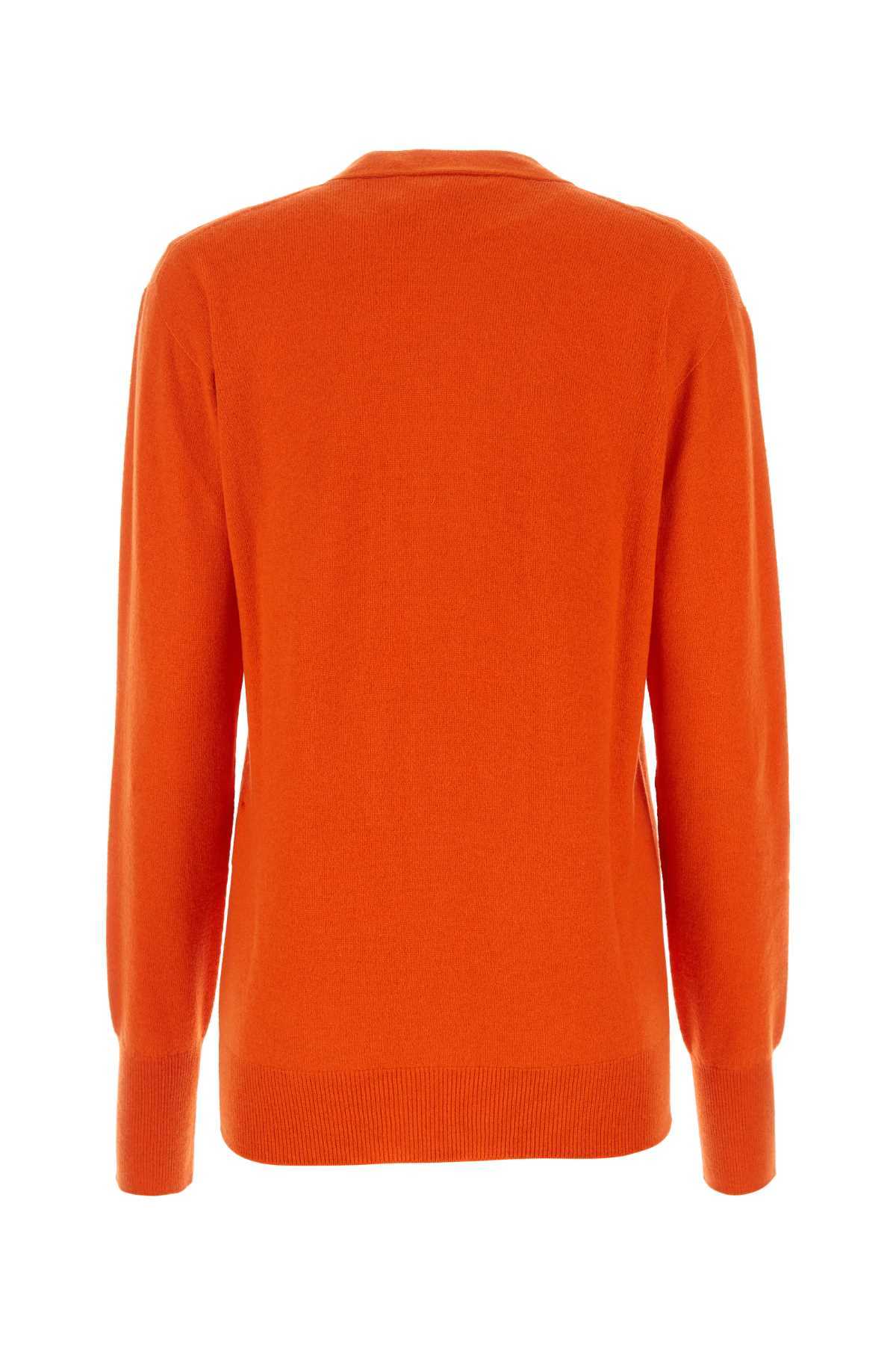 Jil Sander Sophisticated V-neck Wool Cardigan In Red
