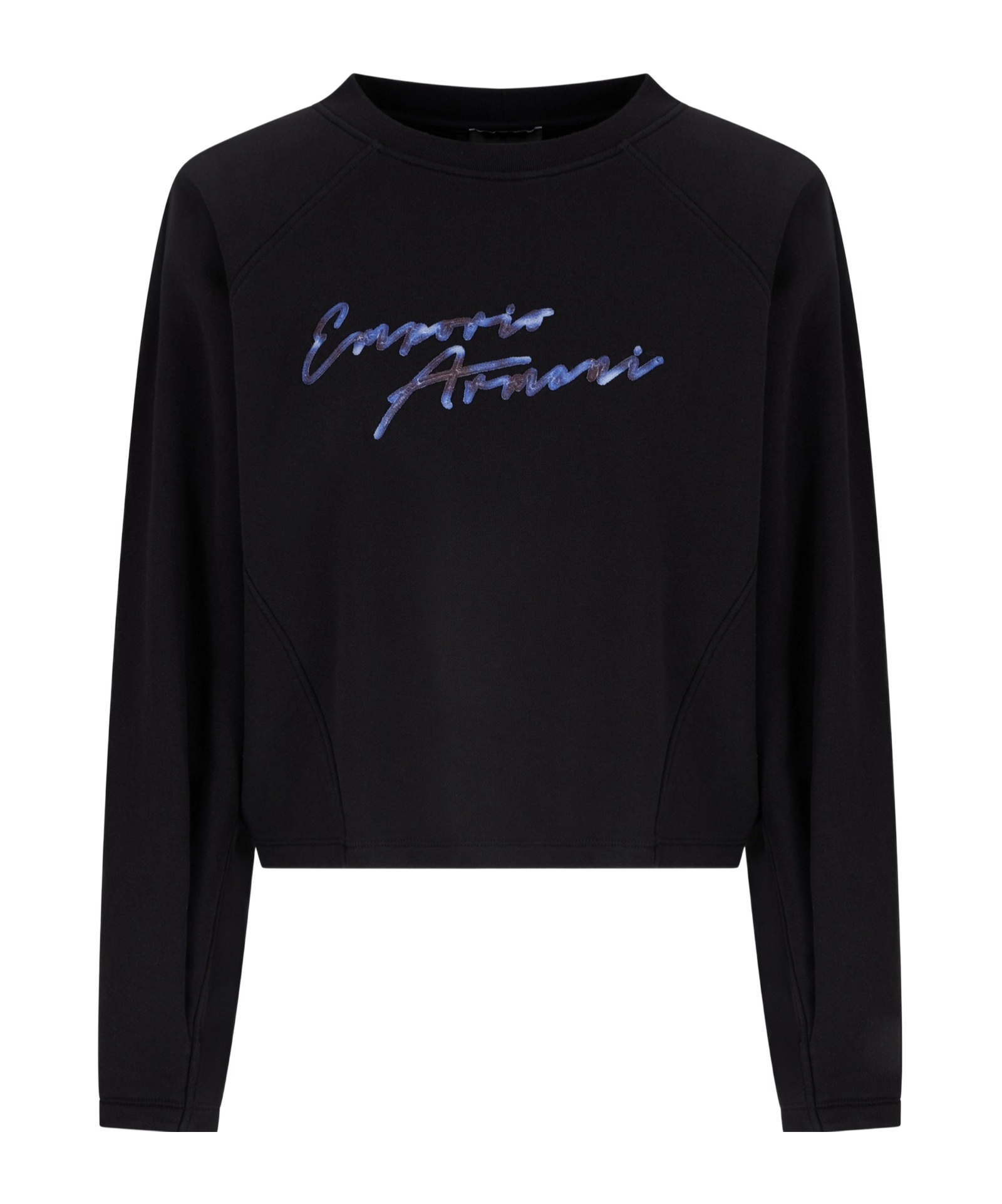 Shop Emporio Armani Logo-embroidered Sweatshirt In Black