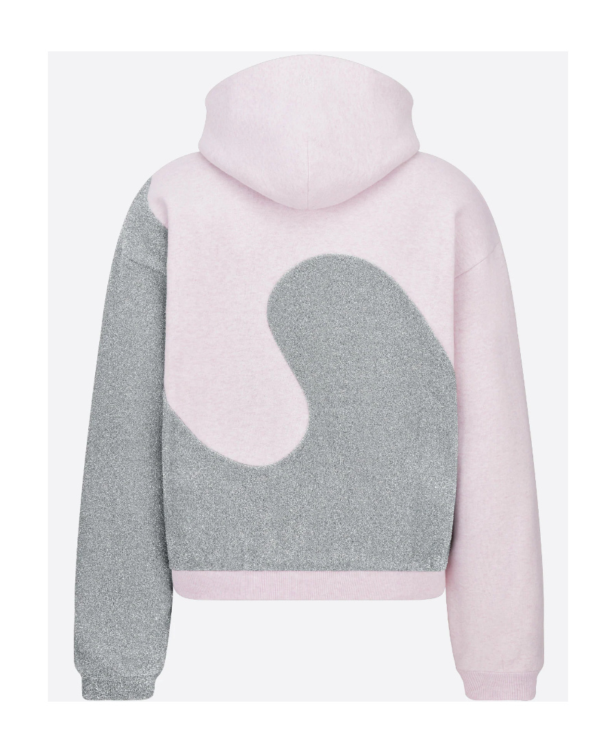 Dior Erl Hoodie With Contrasting Lurex Detail In Gray