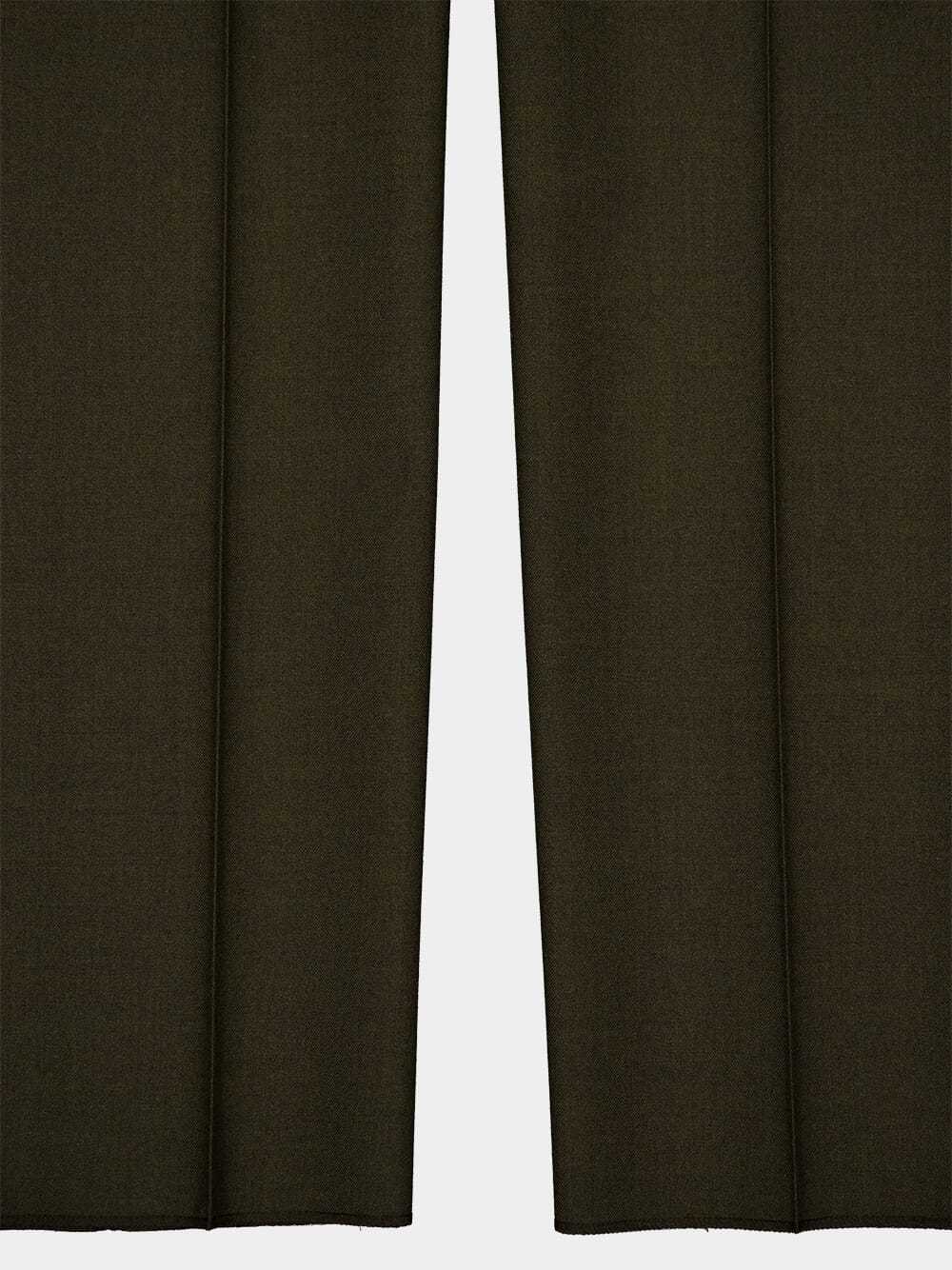 Ferragamo Belt-loop Wool Dress Trousers In Green