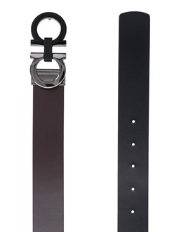 Ferragamo Salvatore  Logo-engraved Reversibile Belt In Black