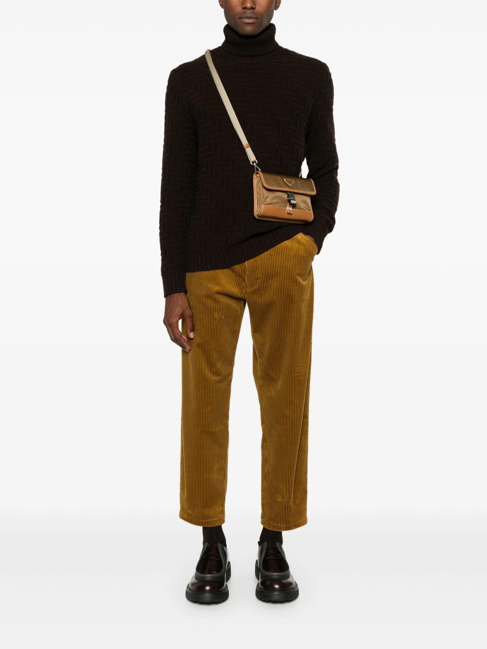 Prada 3d-knit Cashmere Blend Roll Neck Sweater In Black