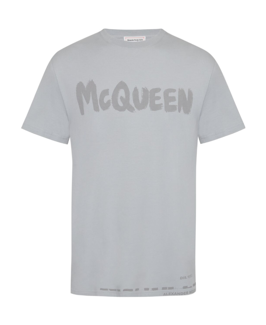 Alexander Mcqueen Alexander Mc Queen Graffiti T Shirt In Gray