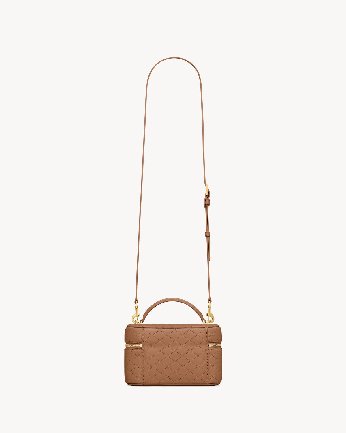 Saint Laurent Gaby Vanity Bag In Lambskin In Brown