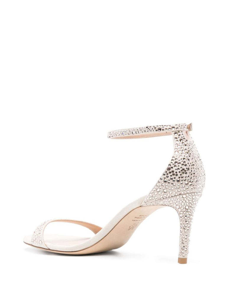 Stuart Weitzman Open-toe High-heeled Sandals In White