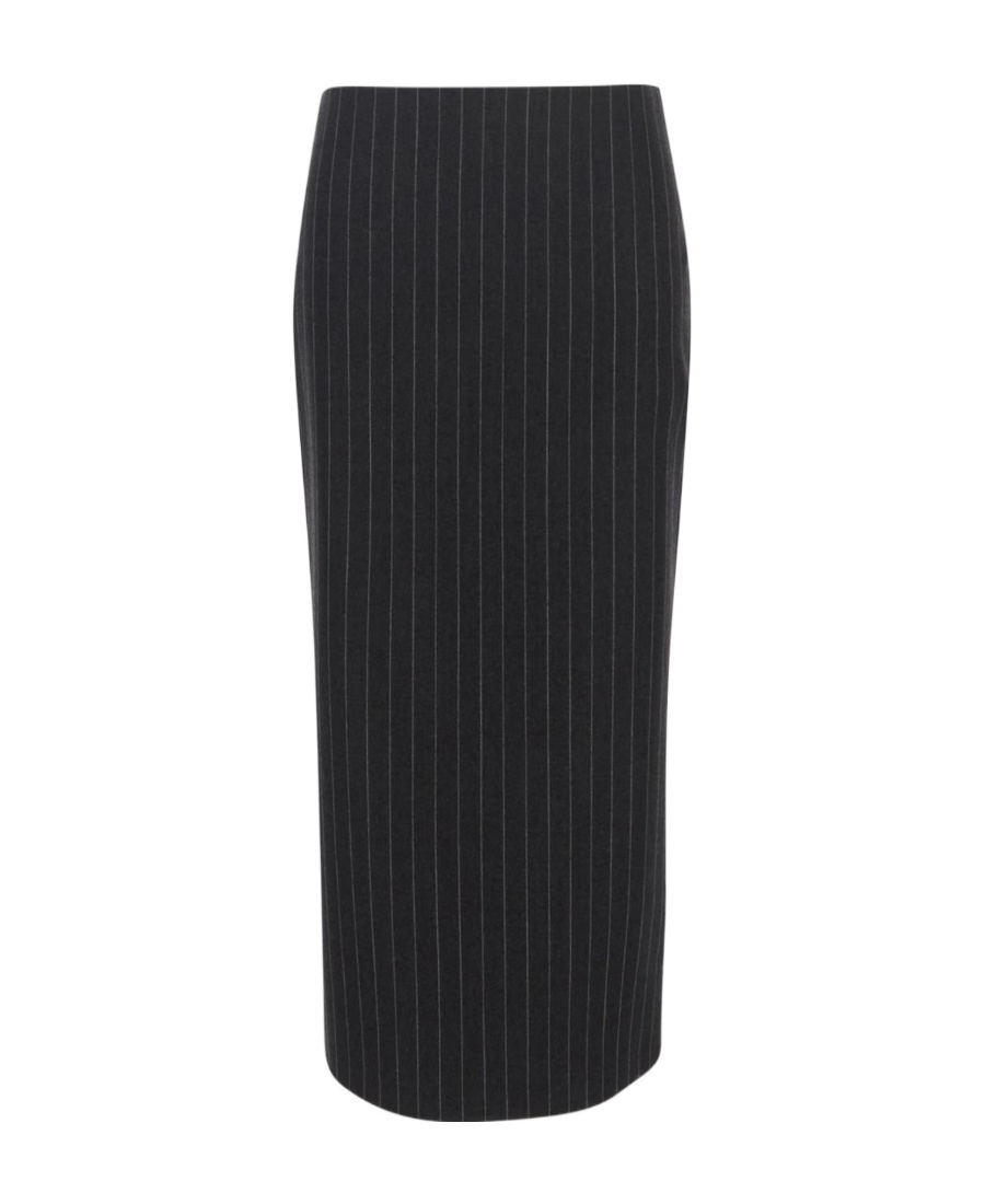 Versace Mid-length Pinstripe Skirt In Black