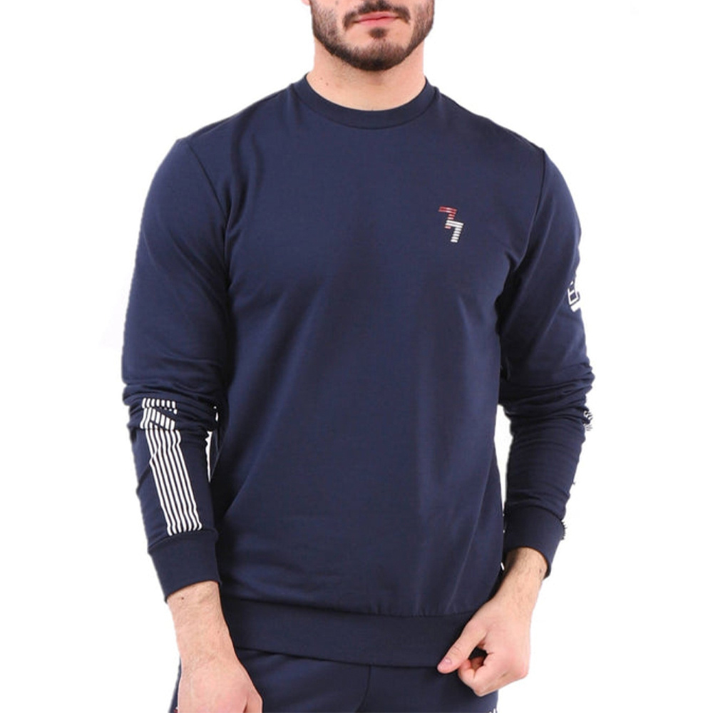 Ea7 Logo Pattern Sweater In Black
