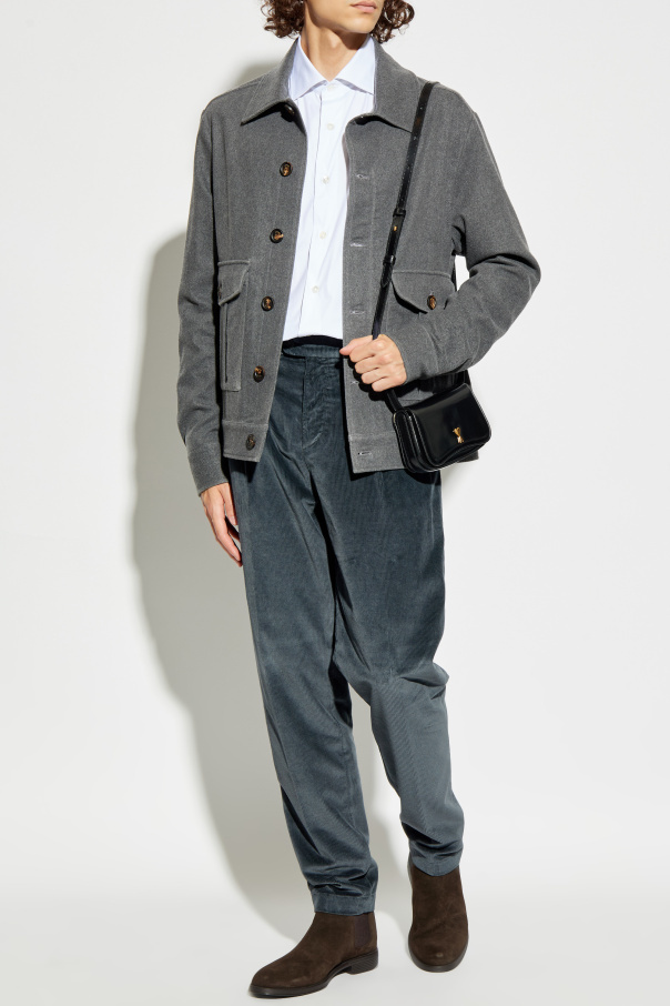 Eleventy Button-fastening Flap-pocket Jacket In Gray