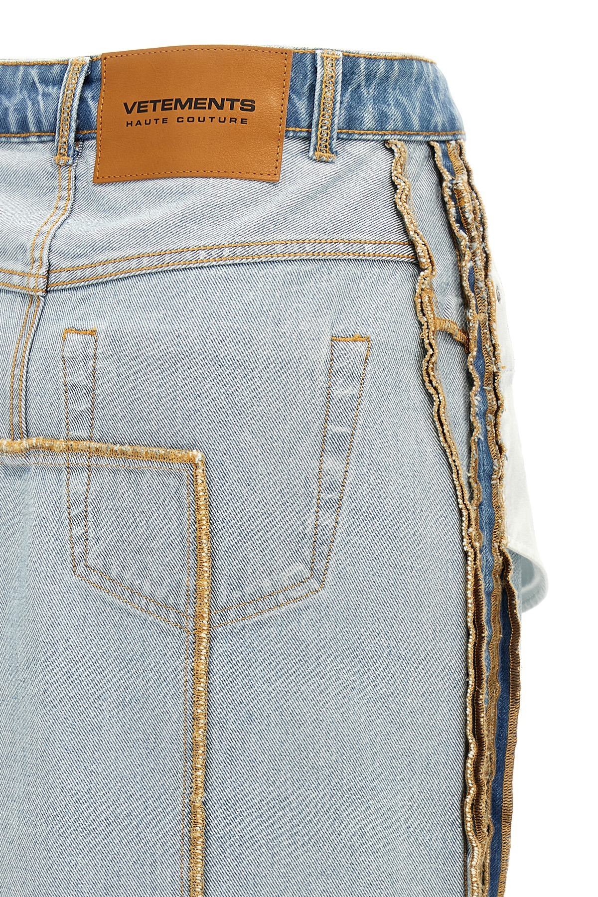 Vetements Reversible High-waisted Patch Pocket Skirt In Gray