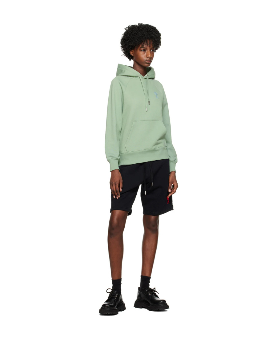 Ami Alexandre Mattiussi Ami De C Ur Hooded Sweater In Green