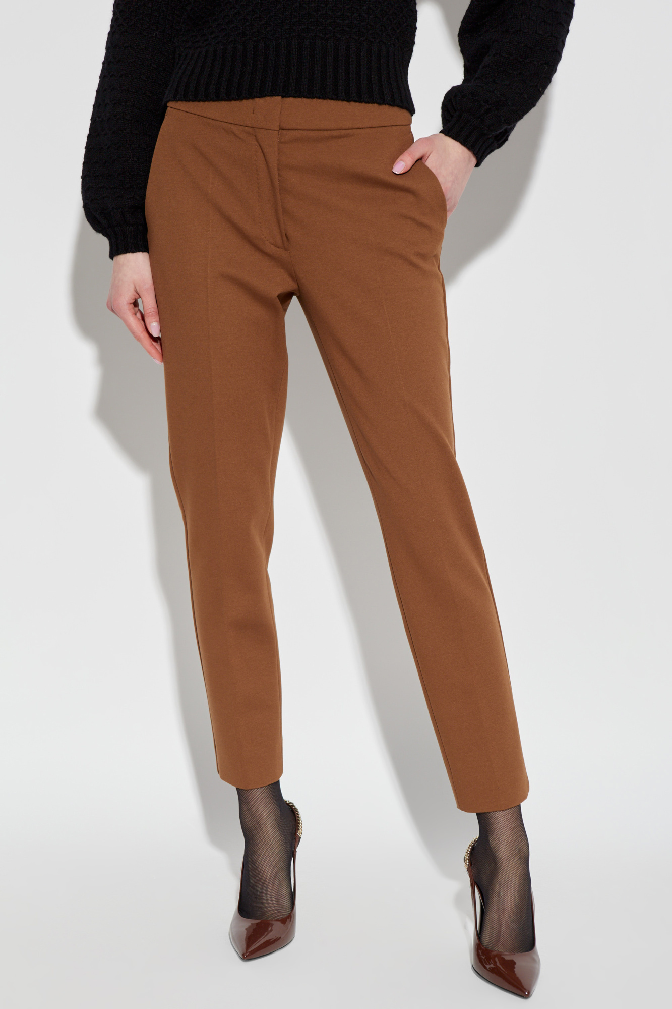 Max Mara Pleated Casual Pants In Brown