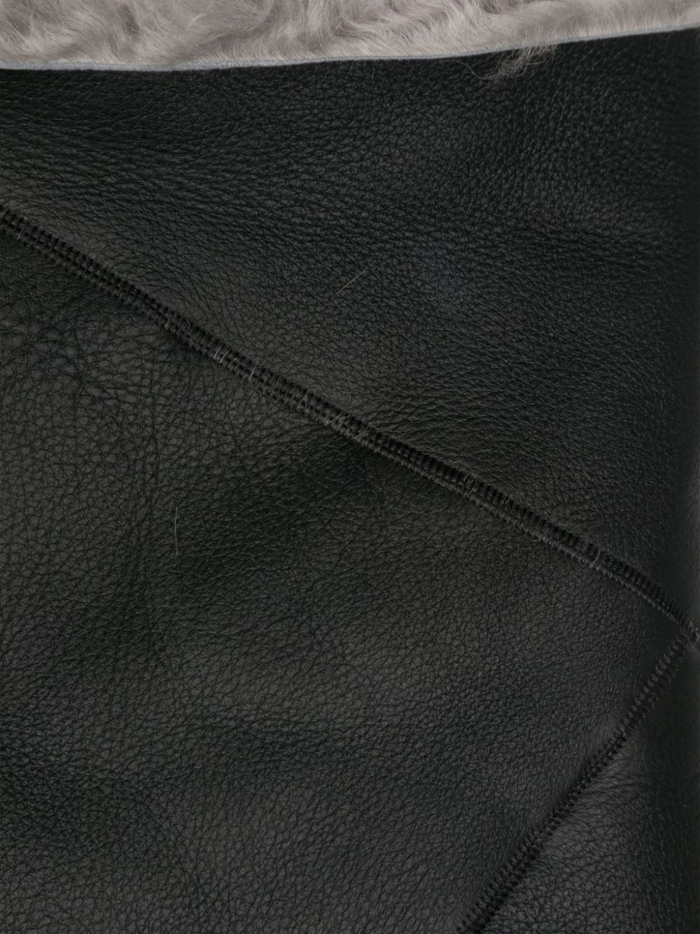 Rick Owens Women Leahter Shearling Cape In Black