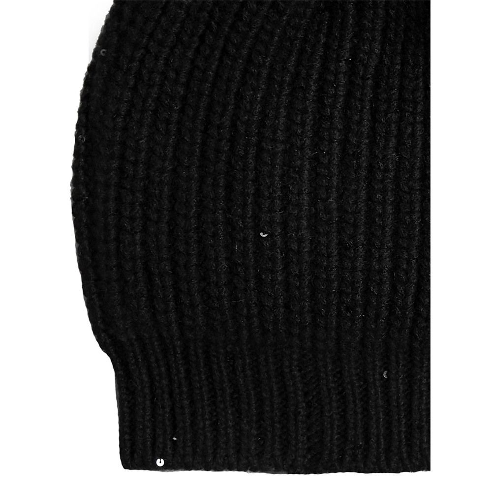 Brunello Cucinelli Paillete-embellished Ribbed-knit Beanie In Black