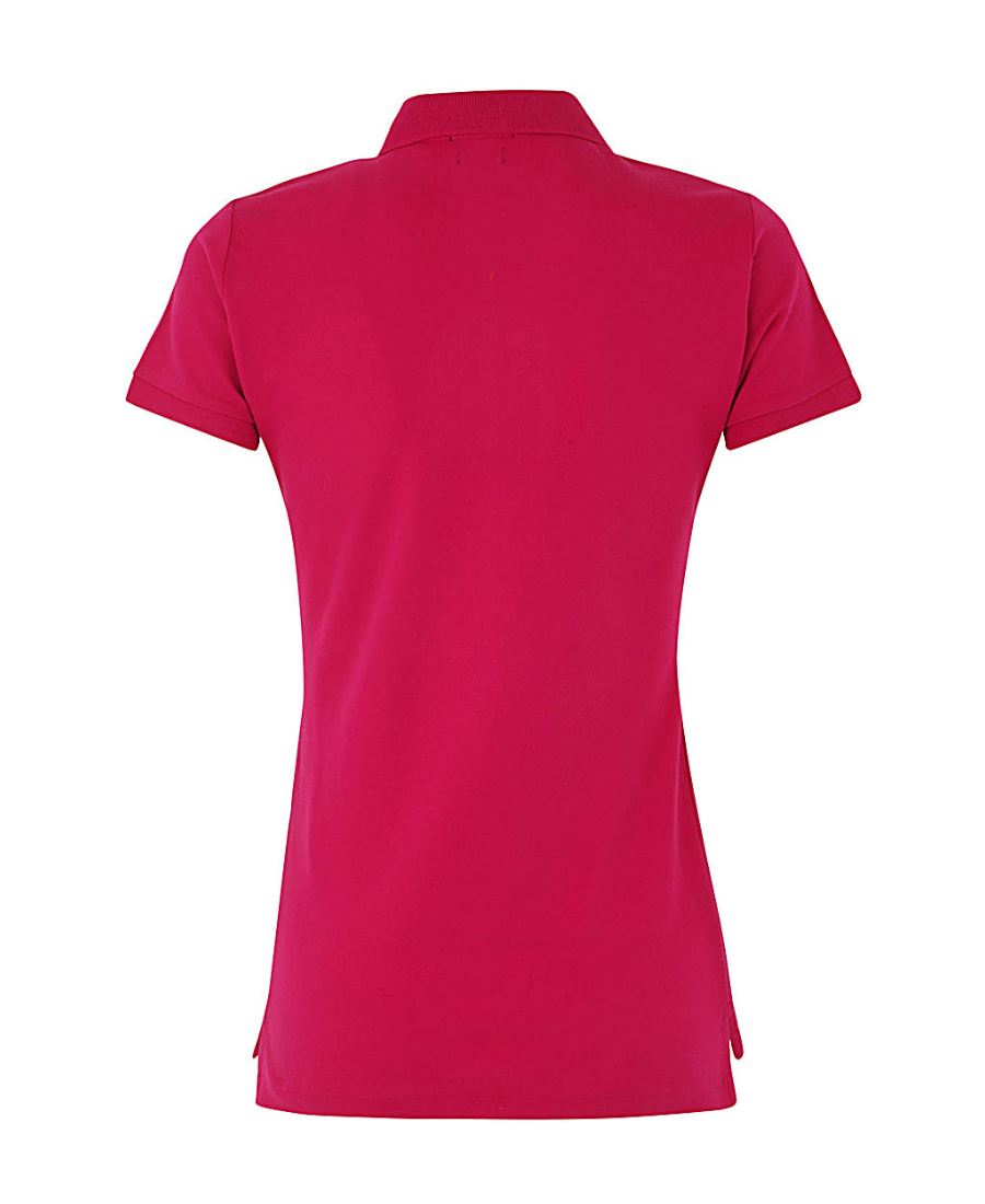 Polo Ralph Lauren Dark Pink Pony Logo-embroidered Polo Shirt In Red