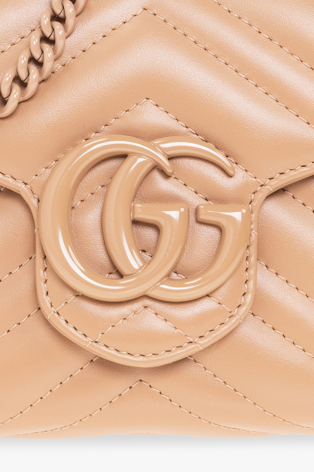 Gucci Marmont Leather Mini Bag In Nude