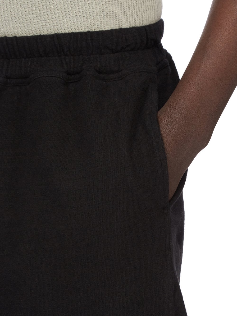 Rick Owens Bermuda Shorts With Back Pockets And Elastic Waistband In Black