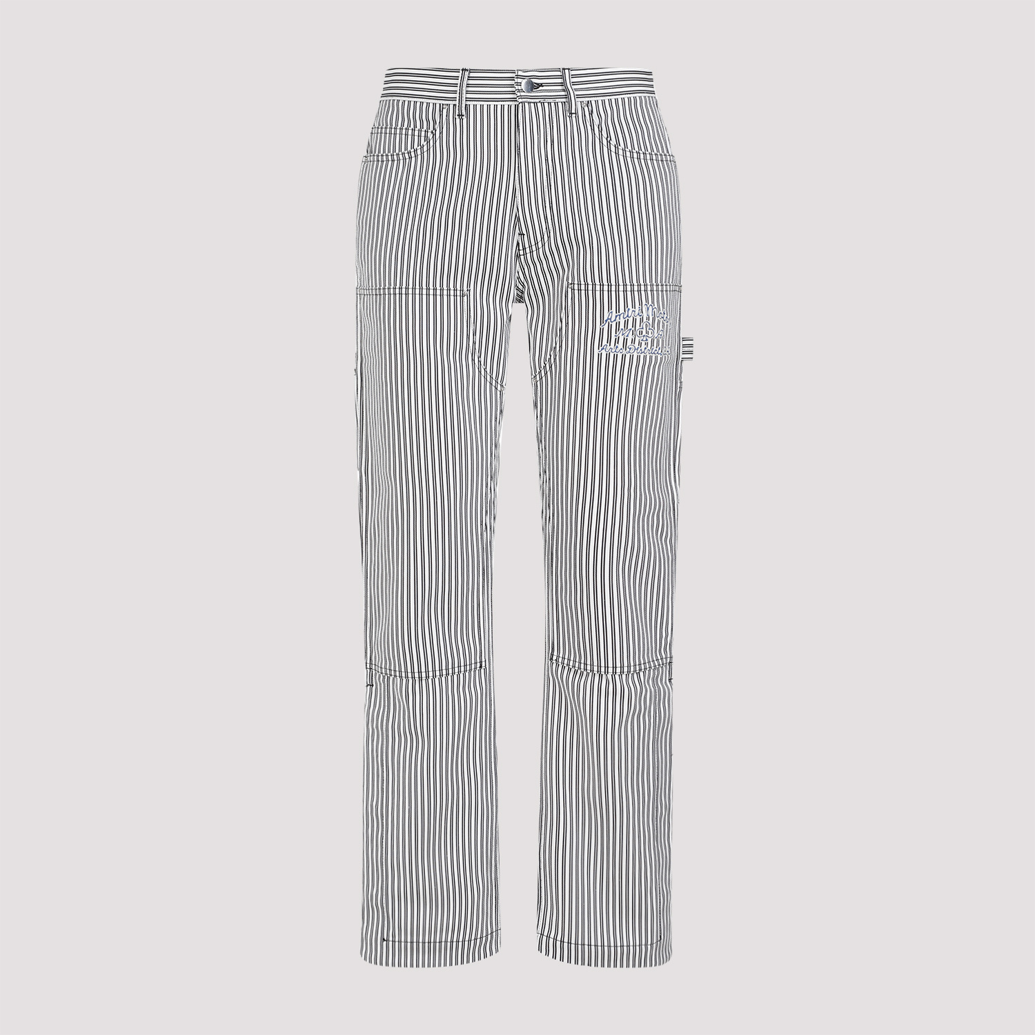 Amiri Striped Cotton Carpenter Pant In Gray