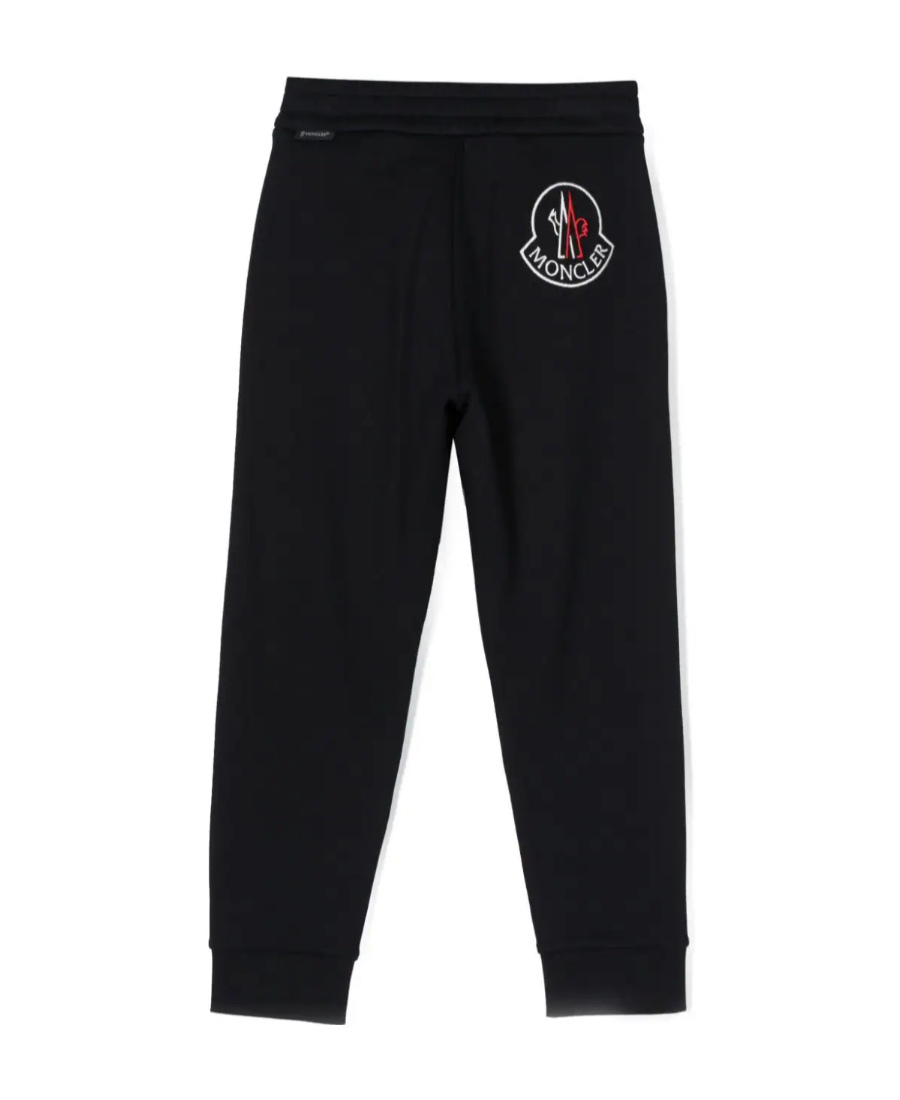 Moncler Logo-embroidered Fleece Track Pants In Blue