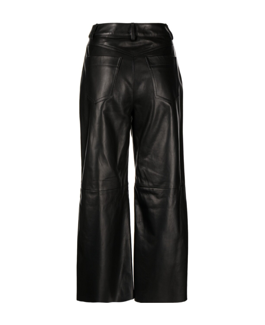 Drome High-waist Wide-leg Leather Trousers In Black