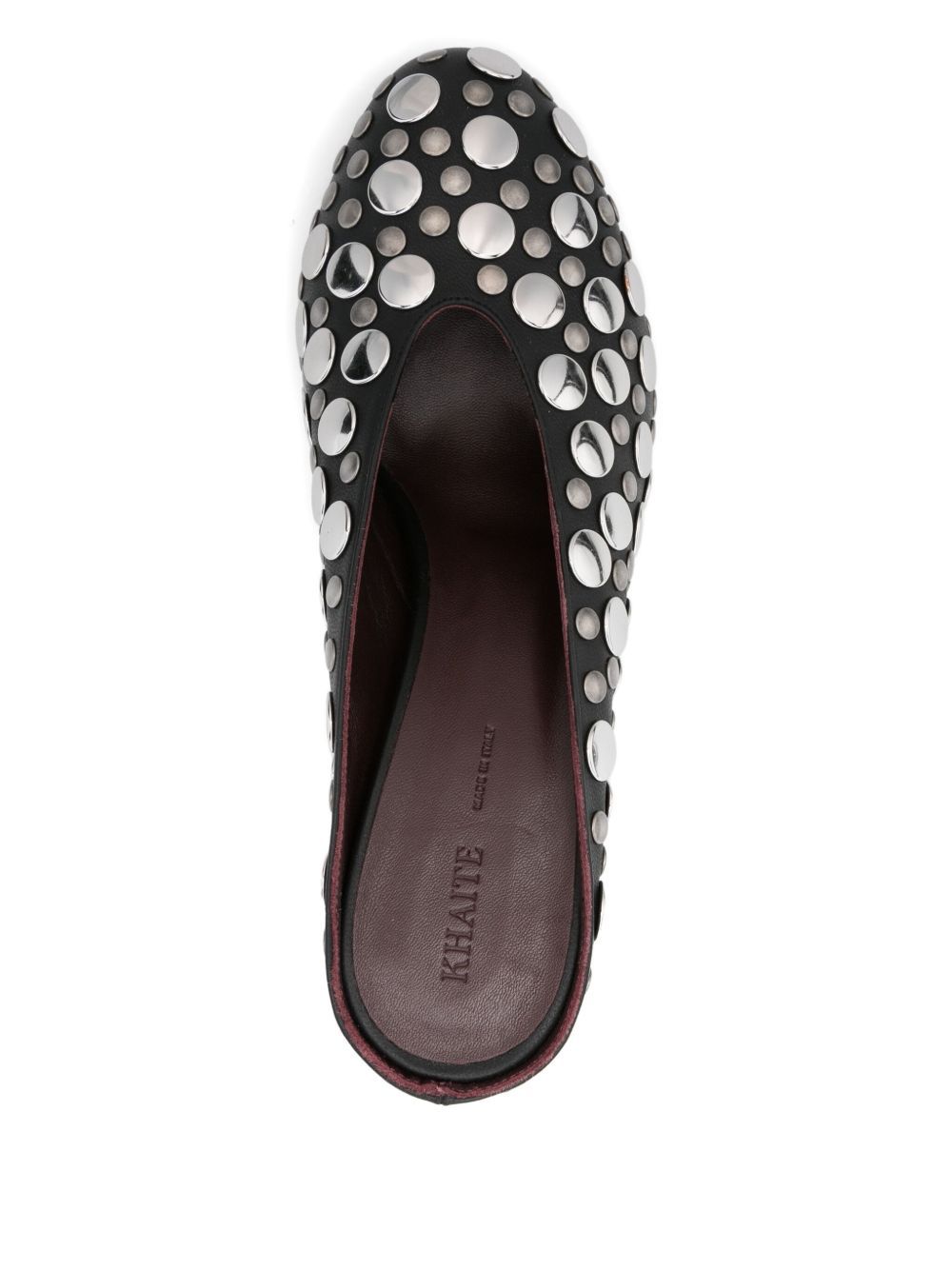 Khaite 70mm Metallic-studded Heeled Mules In Black