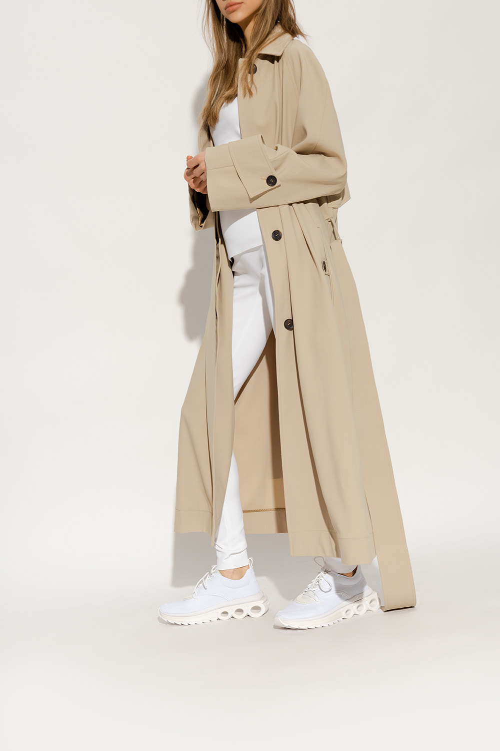 Ferragamo Mesh Pull Tab Round Toe Sneakers In White