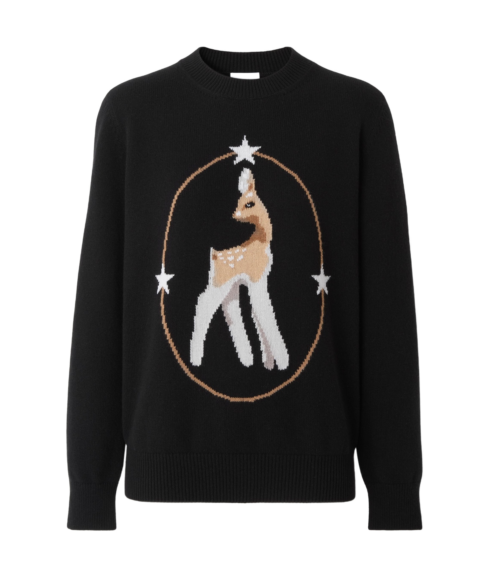 Burberry Deer-motif Knitted Top In Black