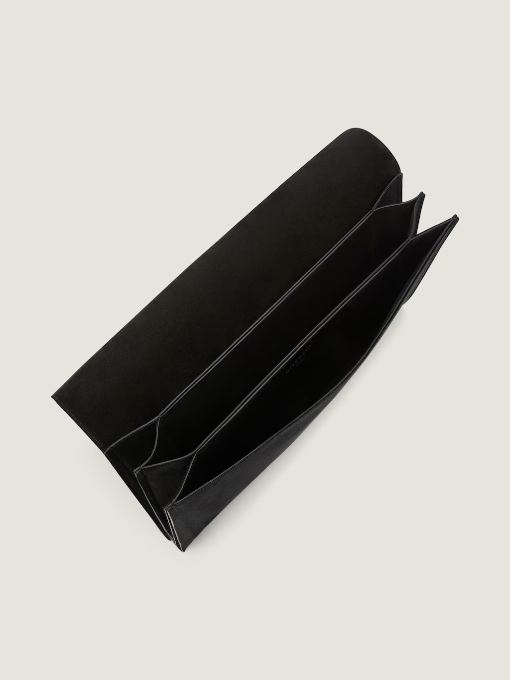 Givenchy Paris 1952 Embroidered Satin Clutch In Black