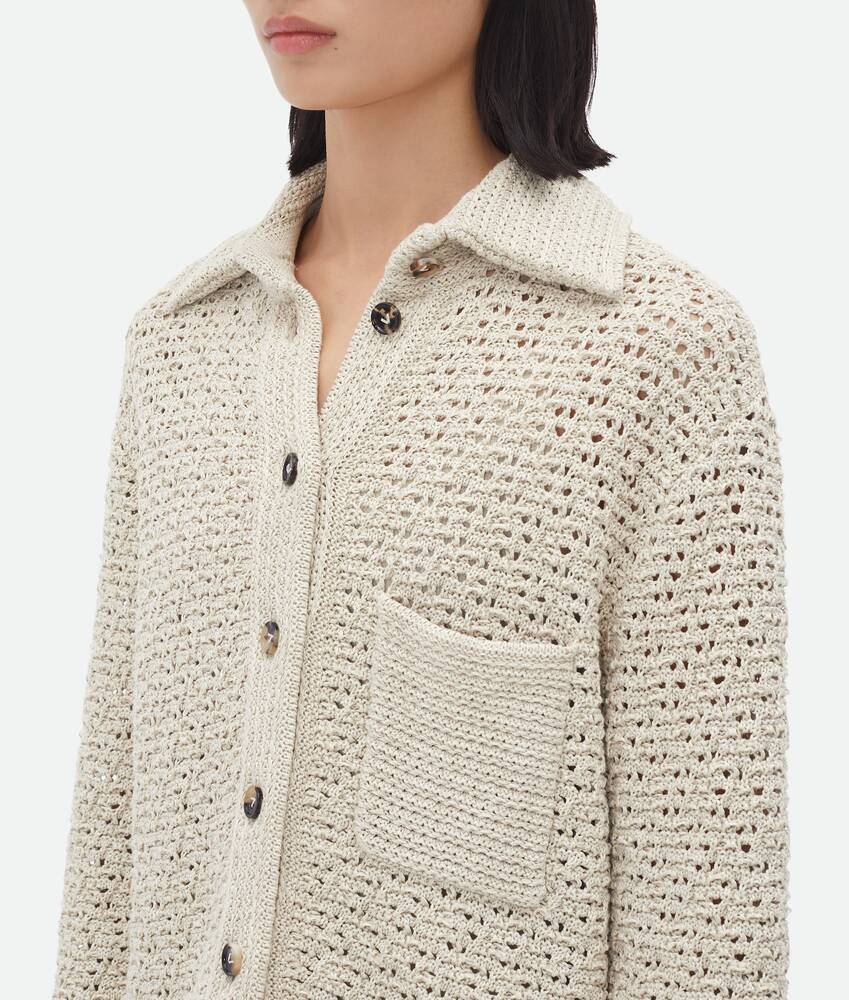 Bottega Veneta Cotton Crochet Shirt In White
