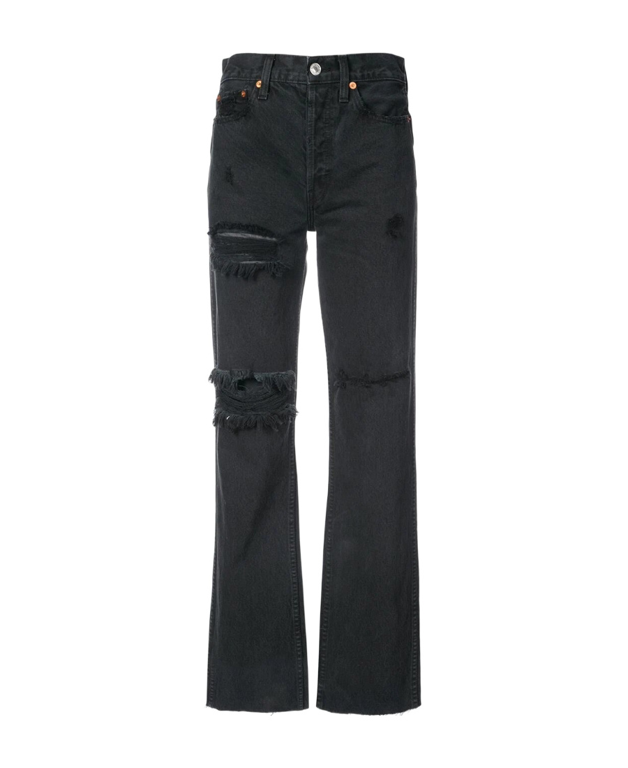 Re/done Anti-vintage High-rise Jeans In Black
