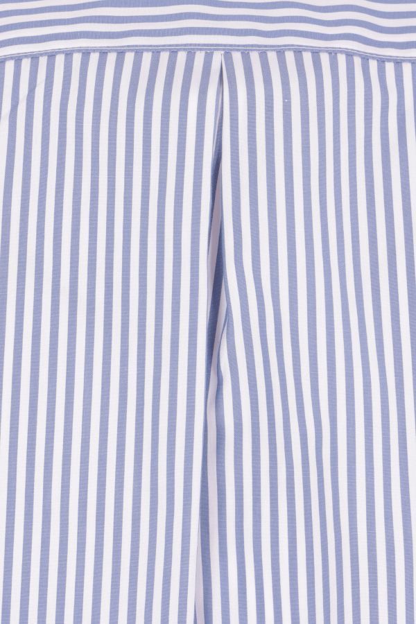 Brunello Cucinelli Striped Cotton Poplin Shirt In Blue
