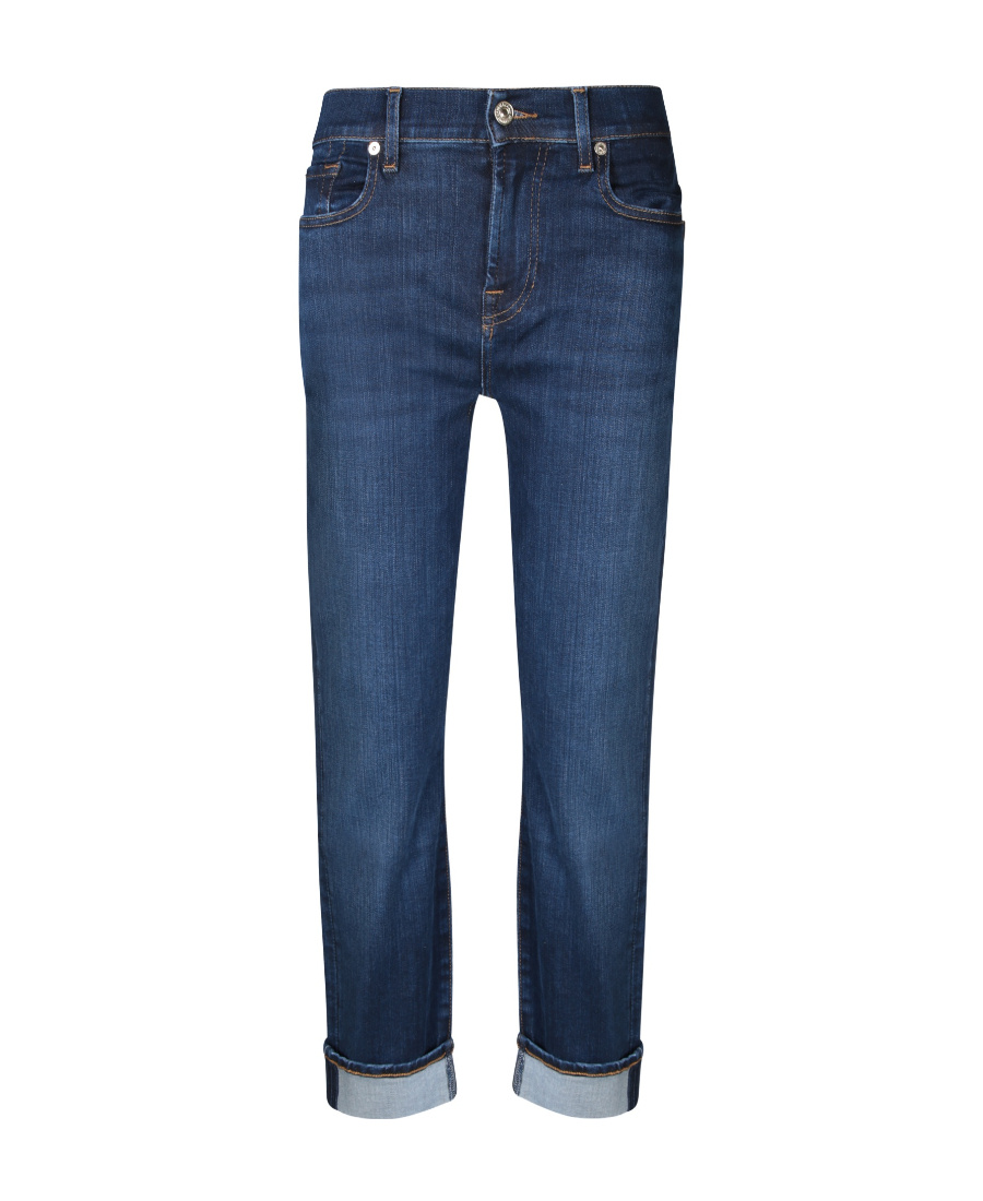 Shop 7 For All Mankind Mid-rise Boyfriend Jeans In Blue