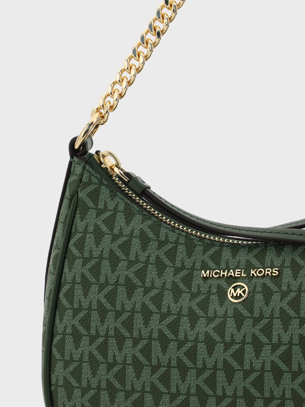 Michael Kors Small Jet Set Leather Bag In Green