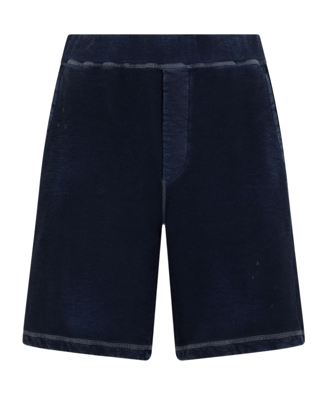 Dsquared2 Navy Blue Cotton Relax Fit Bermuda Shorts In Black