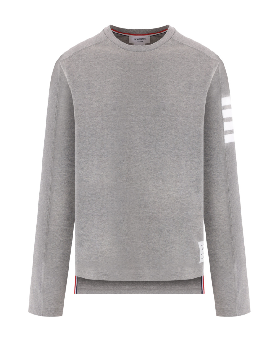 Thom Browne 4-bar Stripe Cotton Sweatshirt In Gray