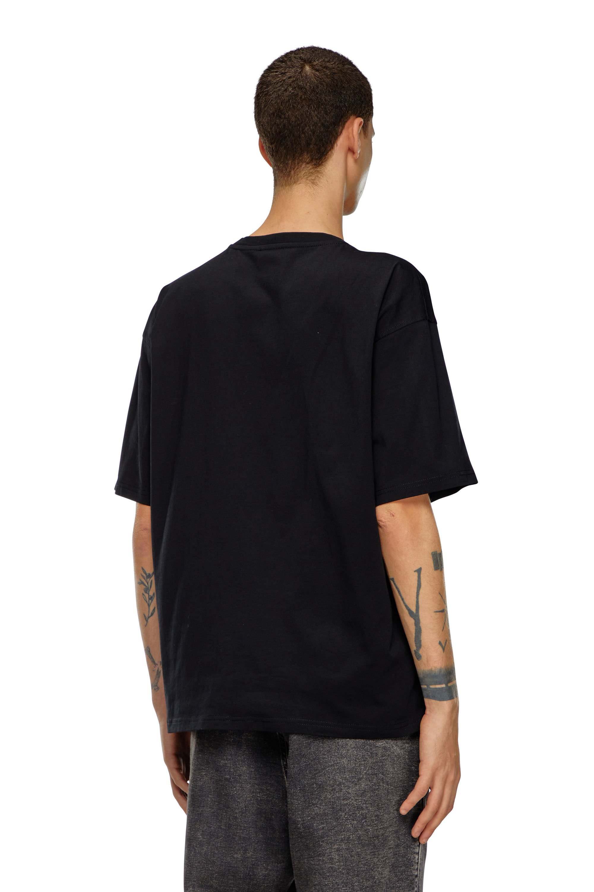 Diesel T-shirt With Splashed-effect Logo In Black